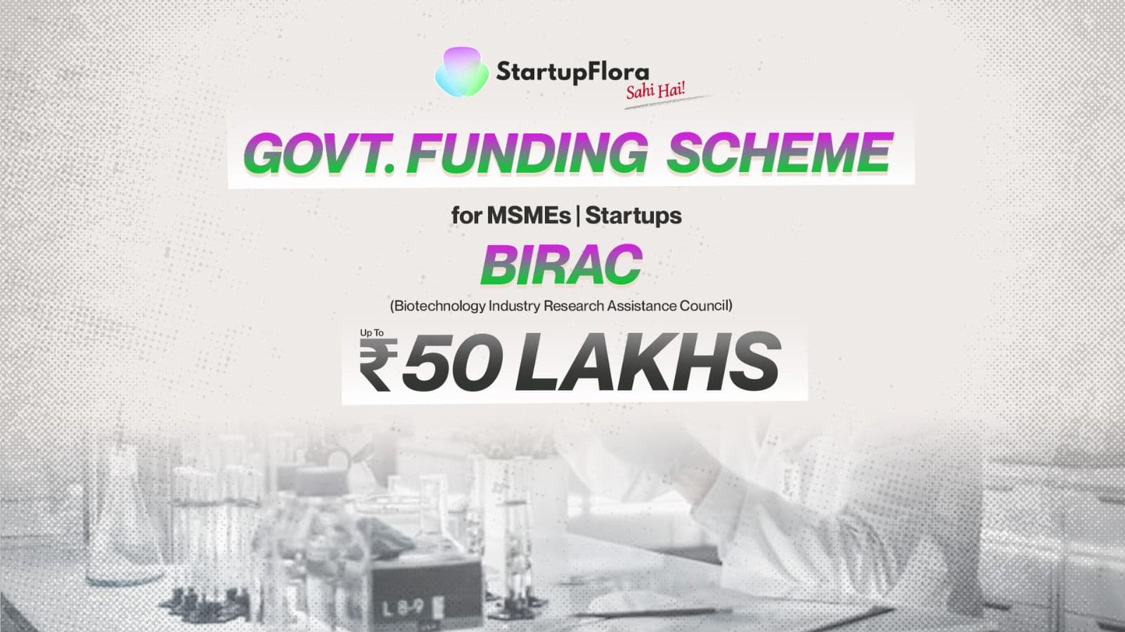 Entrepreneur presenting biotech innovation to secure funding under the Biotechnology Ignition Grant Scheme by BIRAC with expert guidance from StartupFlora.